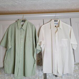 Bill Blass Menswear Shirts (2), Sea Green, neutral beige color, Size XXL